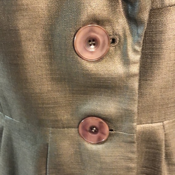Classiques Entier Skirt Set Peplum Jacket Brown Gold Sheen Size Medium 8 - Picture 4 of 11
